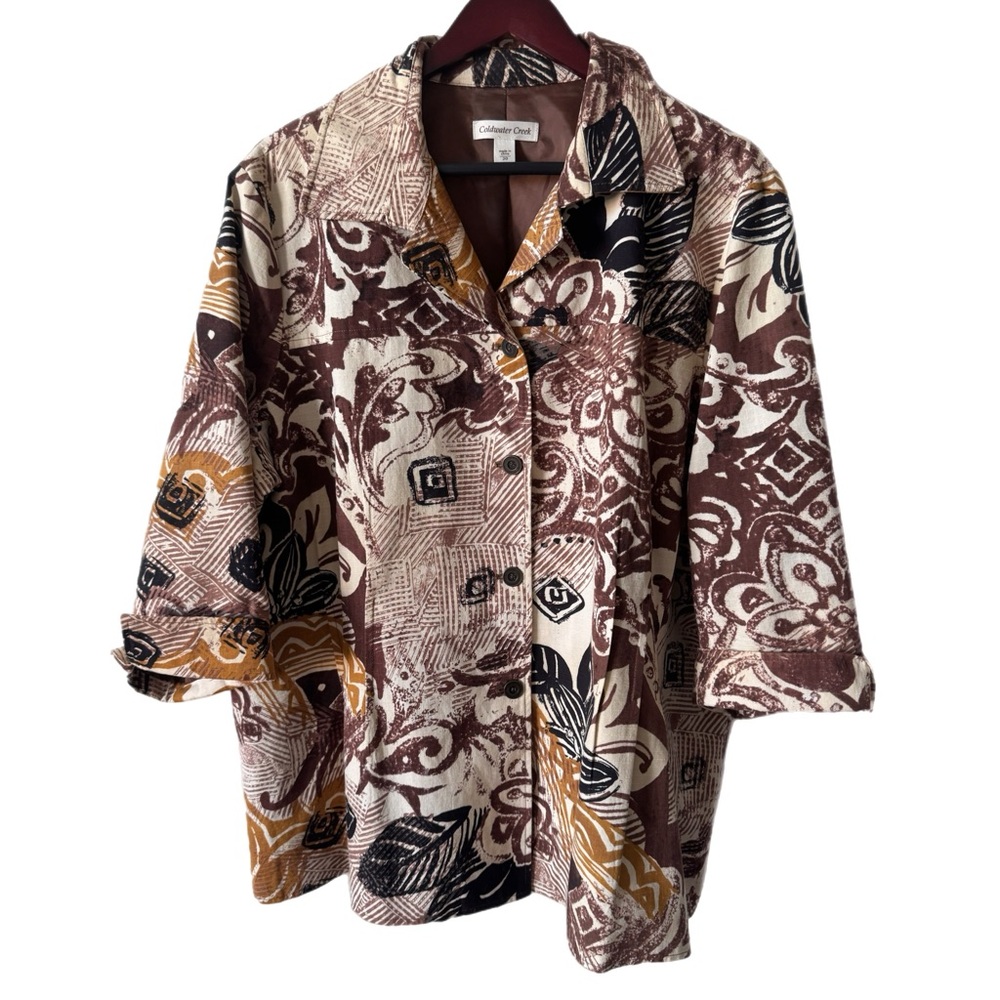 COLDWATER CREEK Jacket Blazer Top 100% Cotton Sz 20